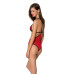 Напівпрозоре боді з мереживом Passion PEONIA BODY S/M red - Фото №2