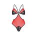Напівпрозоре боді з мереживом Passion PEONIA BODY S/M red - Фото №3