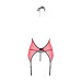 Корсет з пажами для панчіх Passion PEONIA CORSET L/XL red, стрінги - Фото №5