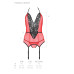 Корсет з пажами для панчіх Passion PEONIA CORSET L/XL red, стрінги - Фото №6