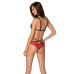 Комплект білизни Passion PEONIA SET L/XL red, бра, трусики - Фото №2