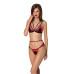 Комплект білизни Passion PEONIA SET S/M red, бра, трусики - Фото №1