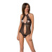 Сітчасте боді з мереживом на грудях Passion SATARA BODY S/M black - Фото №1