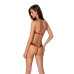 Сетчатое боди с кружевом на груди Passion SATARA BODY L/XL red - Фото №2