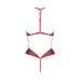 Сетчатое боди с кружевом на груди Passion SATARA BODY L/XL red - Фото №4