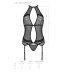 Корсет з пажами Passion SATARA CORSET L/XL black, стрінги, мереживо, застібки спереду та ззаду - Фото №5