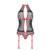 Корсет з пажами Passion SATARA CORSET XXL/XXXL red, стрінги, мереживо, застібки спереду та ззаду - Фото №3