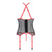 Корсет з пажами Passion SATARA CORSET XXL/XXXL red, стрінги, мереживо, застібки спереду та ззаду - Фото №4