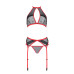 Комплект білизни Passion SATARA SET S/M red, топ, пояс для панчіх, стрінги - Фото №3