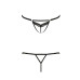 Відверті трусики-стрепи з мереживом Passion Exclusive SOLON THONG XXL/XXXL, black - Фото №3
