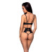 Комплект белья Passion TASMINA SET S/M black, лиф, высокие трусики с корсетом сзади - Фото №2