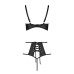 Комплект белья Passion TASMINA SET S/M black, лиф, высокие трусики с корсетом сзади - Фото №4
