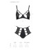 Комплект белья Passion TASMINA SET S/M black, лиф, высокие трусики с корсетом сзади - Фото №5