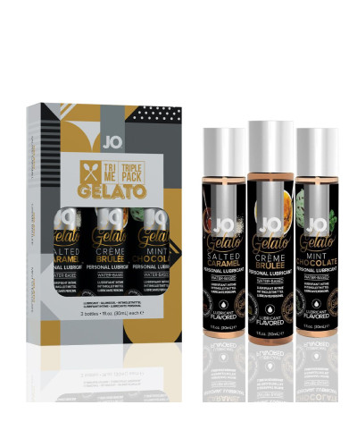 Набор JO Tri-Me Triple Pack — Gelato (3×30 мл) три разных вкуса серии Джелато - Фото №1