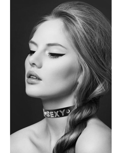 Чокер зі стразами Bijoux Pour Toi - SEXY, натуральна шкіра - Фото №1