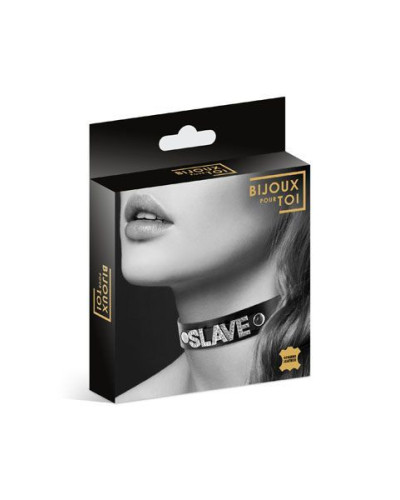 Чокер зі стразами Bijoux Pour Toi - SLAVE, натуральна шкіра - Фото №3