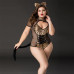 Еротичний костюм кішечки JSY «Імператриця Кітті» Plus Size, Black, боді, шнурівка, хвіст, вушка - Фото №2