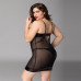 Сукня з латексними вставками JSY «Пристрасна Ельза» Plus Size, Black, мереживо, стрепи, сітка - Фото №3