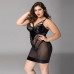 Сукня з латексними вставками JSY «Пристрасна Ельза» Plus Size, Black, мереживо, стрепи, сітка - Фото №4