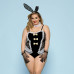 Эротический костюм зайки JSY «Страстная Мэдисон» Plus Size, Black, боди, ушки, перчатки, хвост, чоке - Фото №1