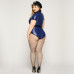 Эротический костюм полицейской JSY «Шаловливая Кетт» Plus Size, blue, боди, головной убор полицейско - Фото №2
