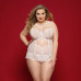Ніжний комплект білизни JSY «Мила Бейлі» Plus Size, White, корсет, стрінги, стрепи, мереживо - Фото №1