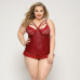 Сексуальный корсет со стрепами JSY «Горячая Тейлор» Plus Size, Red, кружево, стринги - Фото №1