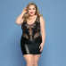 Елегантна сукня JSY «Леді Софія» Plus Size, black, дрібна сітка, вишивка, екошкіра - Фото №1