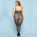 Відвертий бодістокінг JSY «Фатальна Скарлет» Plus Size, Black, імітація боді, мереживо, доступ - Фото №2