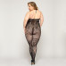 Кружевной бодистокинг JSY «Горячая Хейли» Plus Size, Black, халтер, имитация чулков, открытый доступ - Фото №2