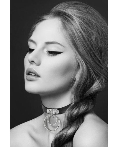 Чокер з двома кільцями Bijoux Pour Toi - TWO RINGS, екошкіра - Фото №1