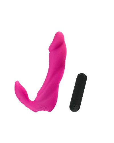 Вібратор вагінально-кліторальний Alive Bifun Pro, Pink, перезаряджуваний - Фото №2