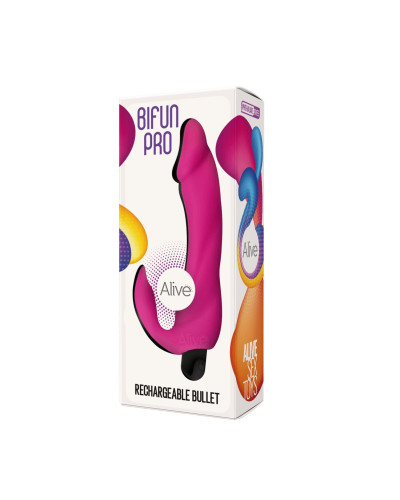 Вібратор вагінально-кліторальний Alive Bifun Pro, Pink, перезаряджуваний - Фото №3