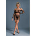Бодістокінг Caprice Lingerie Model 07 One size Black, топ, велосипедки, сітка зі стразами - Фото №1