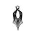 Мереживне тедді Leg Avenue Lace and net halter teddy One size Black, глибокий виріз, халтер - Фото №7