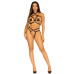 Стрепи-портупея з чокером Leg Avenue Satin elastic harness teddy, One size, Black - Фото №4