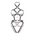 Портупея-тедді з екошкіри Leg Avenue Heart ring harness teddy L, Black, підвіска-сердечко, ланцюги - Фото №5