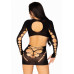(SALE) Безшовна мінісукня Leg Avenue Long sleeve cut out mini dress One size Black - Фото №2