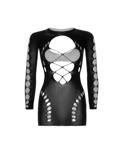 (SALE) Безшовна мінісукня Leg Avenue Long sleeve cut out mini dress One size Black - Фото №5