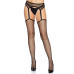 Чулки-сетка Leg Avenue Net stockings with garter belt One size Black, пояс, подвязки - Фото №1