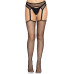 Чулки-сетка Leg Avenue Net stockings with garter belt One size Black, пояс, подвязки - Фото №3