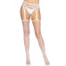Чулки-сетка Leg Avenue Net stockings with garter belt One size White, пояс, подвязки - Фото №3