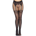 Колготки Leg Avenue Fishnet tights with back seam One size Black, задній шов, мереживо, сітка - Фото №1