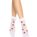 Шкарпетки жіночі з полуничним принтом Leg Avenue Strawberry ruffle top anklets One size, мереживні м - Фото №2