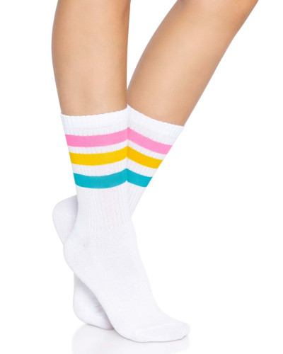 Носки женские в полоску Leg Avenue Pride crew socks Pansexual, 37–43 размер - Фото №1