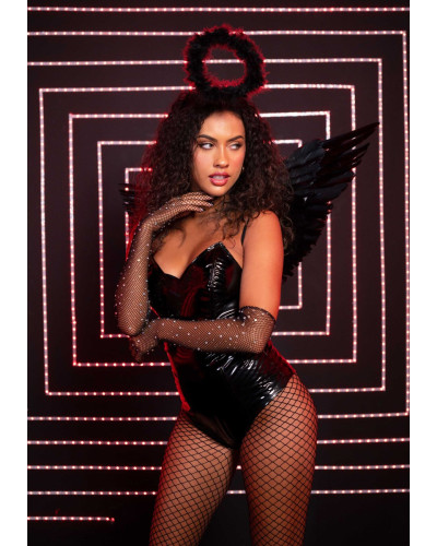(SALE) Крила чорного ангела Leg Avenue Angel Accessory Kit Black, крила, німб - Фото №3