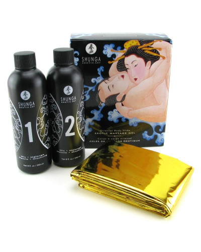 Гель для NURU масажу Shunga Oriental Body-to-Body – Exotic Fruits (2 x 225 мл) плюс простирадло - Фото №1