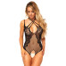 Тедді з відкритим доступом Leg Avenue Net lace crotchless teddy One size Black, шнурівка на спині - Фото №3