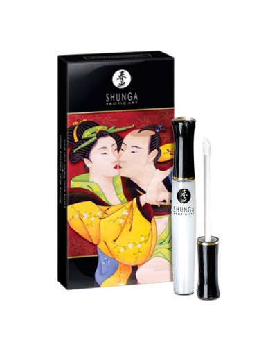 Стимулювальний блиск для губ Shunga LIPGLOSS – Sparkling Strawberry Wine (10 мл), ефект поколювання - Фото №1