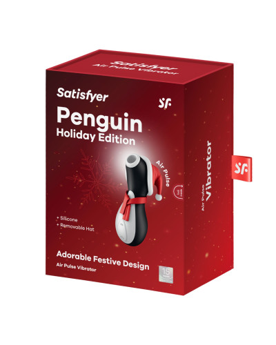 Вакуумний кліторальний стимулятор Satisfyer Penguin Holiday Edition, у шапочці та шарфі - Фото №6